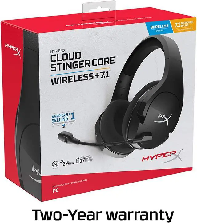 Alt view image 7 of 7 - HyperX Cloud Stinger Core - Wireless Gaming Headset, for PC, 7.1 Surround Sound, Noise Cancelling Microphone, Lightweight