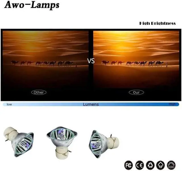 Main image of AWO Original UHP225W Lamp Bulb for RLC-100 Fit for VIEWSONIC PJD7720HD,PJD7831HDL,PJD7828HDL,VS16230 Projectors