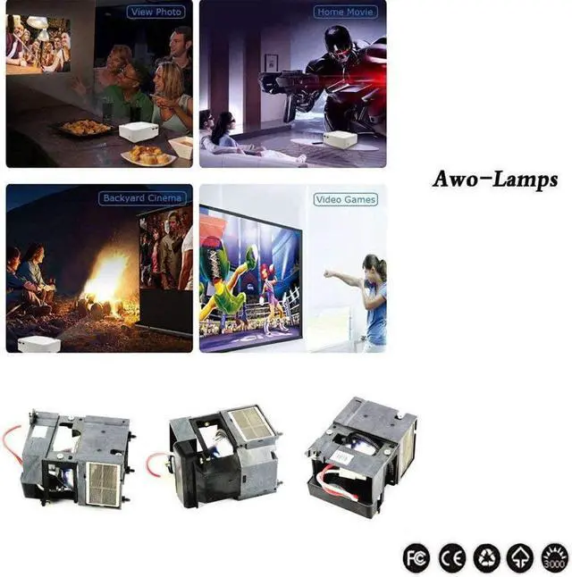 Alt view image 5 of 7 - AWO Replacement Lamp with Housing Compatible with SP-LAMP-009 for INFOCUS X1/X1A/LPX1/LPX1 EDUCATOR/LPX1A/LS4800/ScreenPlay 4800/SP4800/C109 for Knoll HD101 Projectors