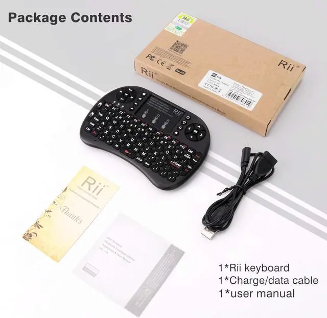 Alt view image 6 of 7 - Rii i8 Mini 2.4GHz Wireless Touchpad Keyboard with Mouse for PC, PAD, XBox 360, PS3, Google Android TV Box, HTPC, IPTV (2.4G Black)