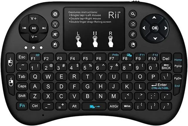 Main image of Rii i8 Mini 2.4GHz Wireless Touchpad Keyboard with Mouse for PC, PAD, XBox 360, PS3, Google Android TV Box, HTPC, IPTV (2.4G Black)