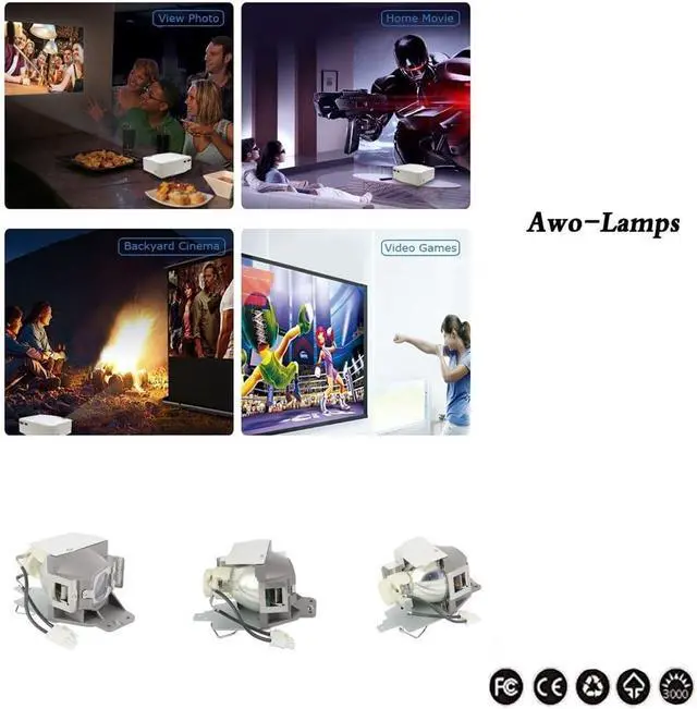 Alt view image 3 of 6 - AWO RLC-079 Replacement Lamp with Housing for VIEWSONIC PJD7820HD PJD7822HDL