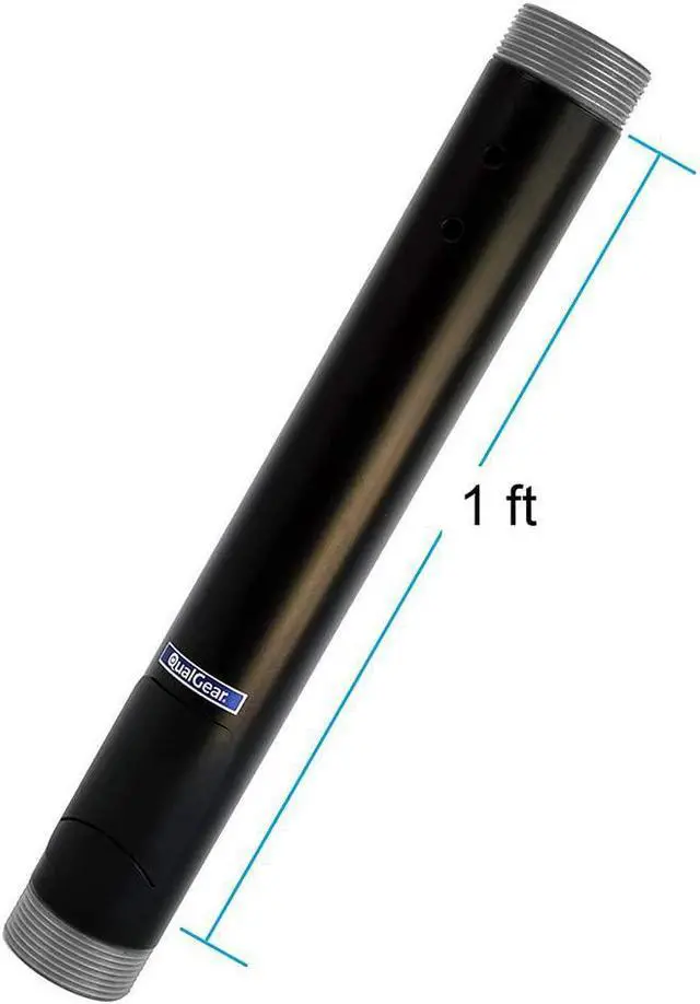Alt view image 6 of 7 - QualGear Pro-AV QG-KIT-TA-3IN-B Projector Mount Kit Accessory with A Truss Ceiling Adapter, 3" 1.5", Black & QG-PRO-PM-1FT-B Pro-AV 1.5" Npt Threaded Pipe, 1' Length Projector Accessory