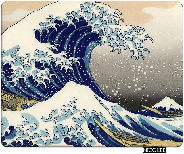 Main image of Ocean Rectangle Gaming Mousepad Japanese The Great Wave Off Kanagawa Pattern Mouse Pad Mouse Mat for Computer Desk Laptop Office 9.5 X 7.9 Inch Non-Slip Rubber
