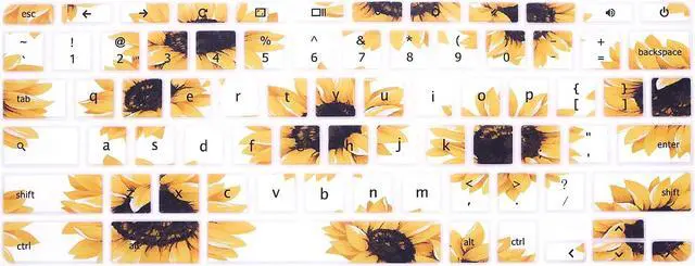 Main image of English Keyboard Cover for HP Chromebook 14db 14ca Series Laptops | With 14ak,G2 G3 G4 G5,11 x360,11 G2 G3 G4 G5 G6 EE,G7 EE 11.6" Chromebooks,Ultra Thin,Flexible,Spill Resistant,Sun Flower