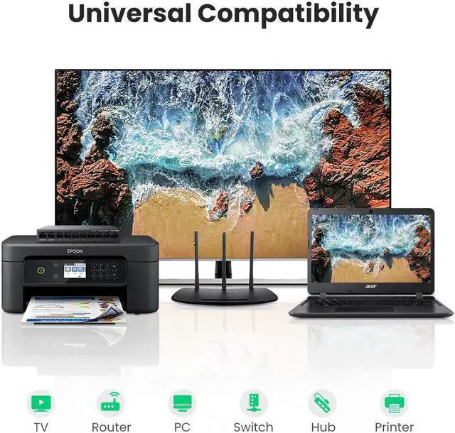 Alt view image 4 of 7 - UGREEN RJ45 Coupler Ethernet Extender Connector 10 Pack Inline Coupler Cat7 Cat6 Cat5e Ethernet Cable Adapter Female to Female White