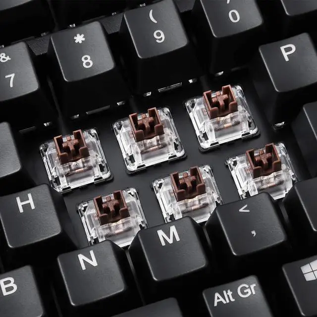 Alt view image 3 of 7 - Perixx Periboard-522 Wired Trackball Mechanical Keyboard, Build-in 2.17 Inch Trackball with Pointing and Scrolling Feature, US English Layout