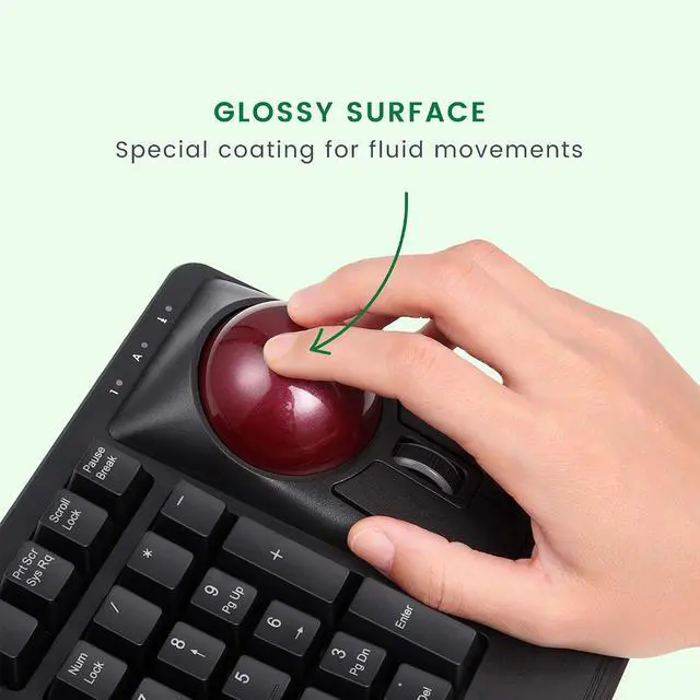 Alt view image 5 of 7 - Perixx Peripro-304 Trackball, 2.17 Inch Large Replacement Ball for Periboard and Kensington Mouse, Glossy Red, 18033