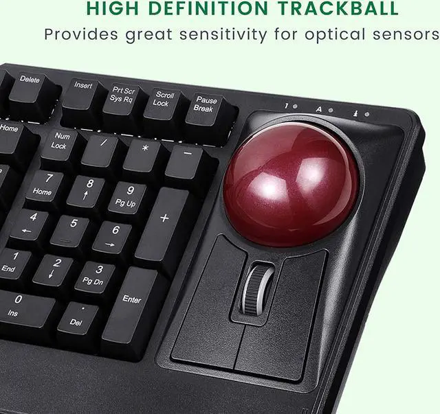 Alt view image 7 of 7 - Perixx Peripro-304 Trackball, 2.17 Inch Large Replacement Ball for Periboard and Kensington Mouse, Glossy Red, 18033