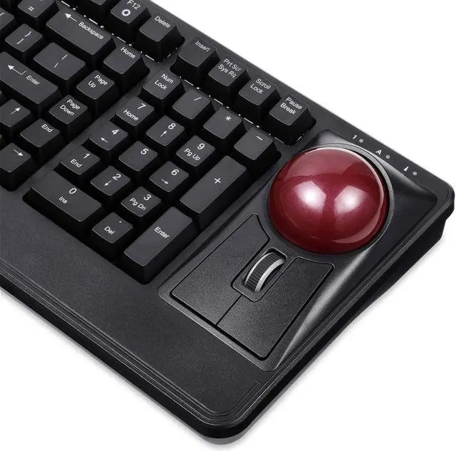 Alt view image 5 of 7 - Perixx Periboard-522 Wired Trackball Mechanical Keyboard, Build-in 2.17 Inch Trackball with Pointing and Scrolling Feature, US English Layout