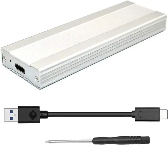 Main image of 3TB NVME SSD Enclosure PCI-E M.2 to USB 3.1 Type-C Adapter Hard Drive Disk External Box USB C 10Gbps RTL9210 M2 M Key PCIE HDD Case for 2242 2260 2280 (Silver C to A)