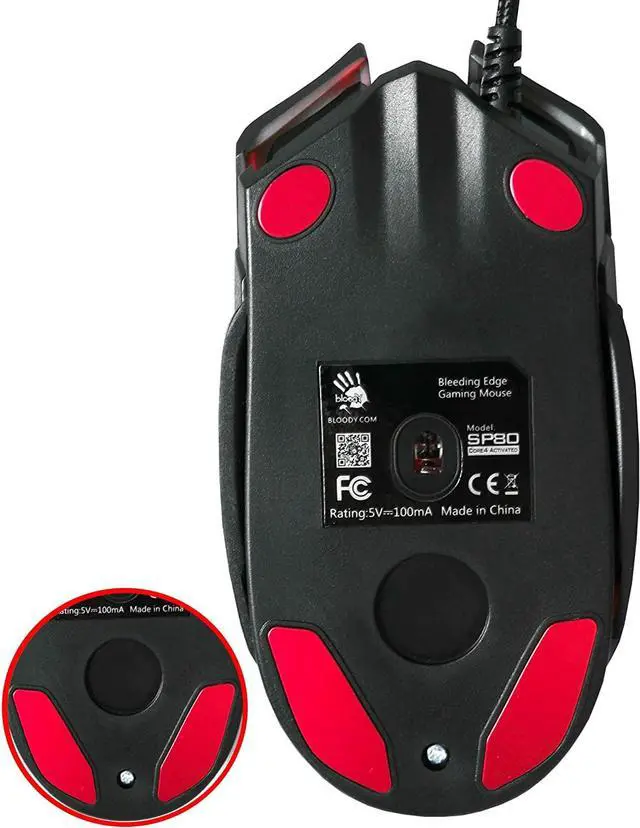 Alt view image 5 of 6 - Bloody SP80 Optical Switch Gaming Mouse - Fastest Mouse Switch in Gaming - Enthusiast Grade Gaming Sensor - 8 Programmable Buttons - Non-Slip Rubberized Texture - Black - 12,000 FPS
