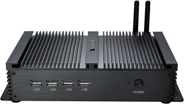 Alt view image 4 of 7 - Kingdel Powerful Mini Desktop Computer, Fanless Industrial PC, Intel i5 Dual Core CPU, 8GB RAM, 256GB SSD, 2xNICs, 4xUSB 3.0, 4xCOM RS232, HD Port, Metal Case, Windows 10 Pro