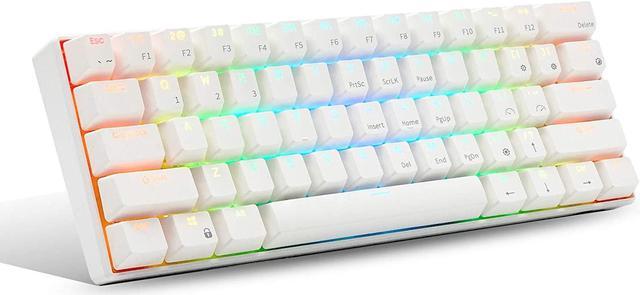 RK ROYAL KLUDGE RK61 Wired 60% Mechanical Gaming Keyboard RGB Backlit  Ultra-Compact Brown Switch White