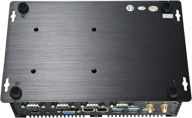 Alt view image 6 of 7 - Kingdel Powerful Mini Desktop Computer, Fanless Industrial PC, Intel i5 Dual Core CPU, 8GB RAM, 256GB SSD, 2xNICs, 4xUSB 3.0, 4xCOM RS232, HD Port, Metal Case, Windows 10 Pro