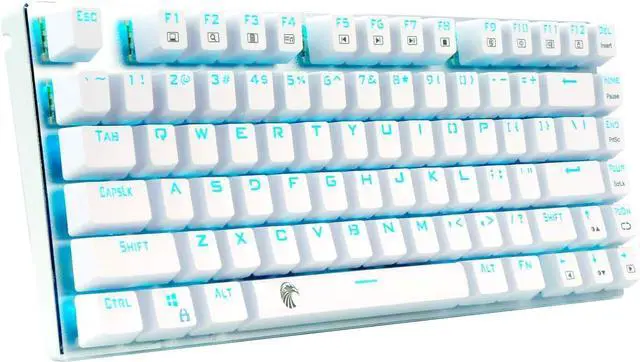 Main image of eElement Gaming Keyboard, Mechanical Keyboard, USB Connected, Wired 81 Keys Anti-Ghost Keys, LED Backlight, Waterproof Function, English Layout for Gamers (Blue Axis, White)