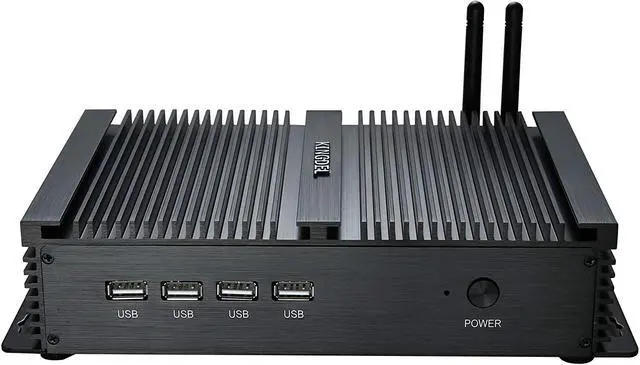 Alt view image 2 of 6 - Kingdel Powerful Mini PC, Fanless Industrial PC, Intel i5 Dual Core CPU, 8GB RAM, 128GB SSD, 2xNICs, 4xUSB 3.0, 4xCOM RS232, HD Port, Metal Case, Windows 10 Pro