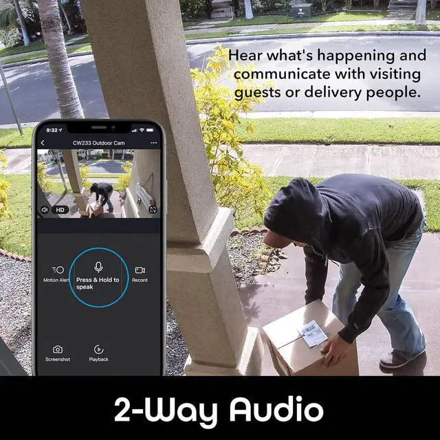 Alt view image 6 of 7 - Geeni Hawk 3 Outdoor Camera for Home Security, Smart Surveillance, WiFi, Night Vision, Motion Alert, 2-Way Audio, 1080p HD, Works with Alexa, Google Home - 1 Pack