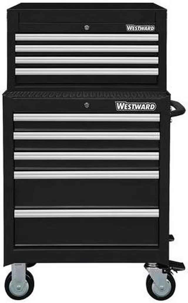 Alt view image 2 of 2 - WESTWARD 7CX98 26"W Tool Chest and Cabinet Combination 9 Drawers, Black,