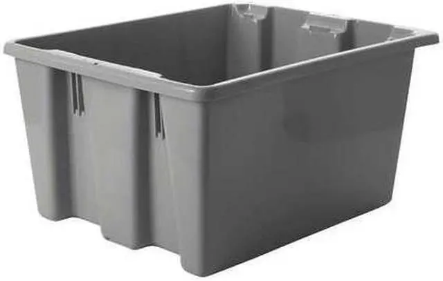 Alt view image 4 of 7 - RUBBERMAID FG172100GRAY Gray Stack and Nest Bin, 19-1/2"L x 15-1/2"W x 10"H