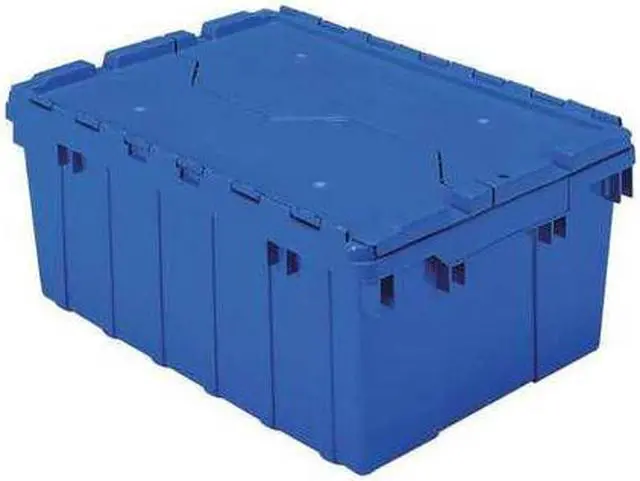 Alt view image 2 of 4 - AKRO-MILS 39085BLUE Tote Attached Lid Container, 8 gal, Blue, Plastic, Steel