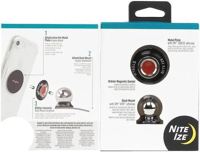 Alt view image 3 of 8 - NITE IZE STODK-01-R8 Cell Phone Car Mount Kit,Black/Silver