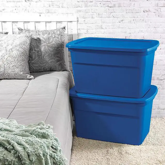 Alt view image 7 of 7 - STERILITE 17361C06 Blue Storage Tote 30 1/2 in x 20 1/4 in x 17 1/8 in H, 1 PK