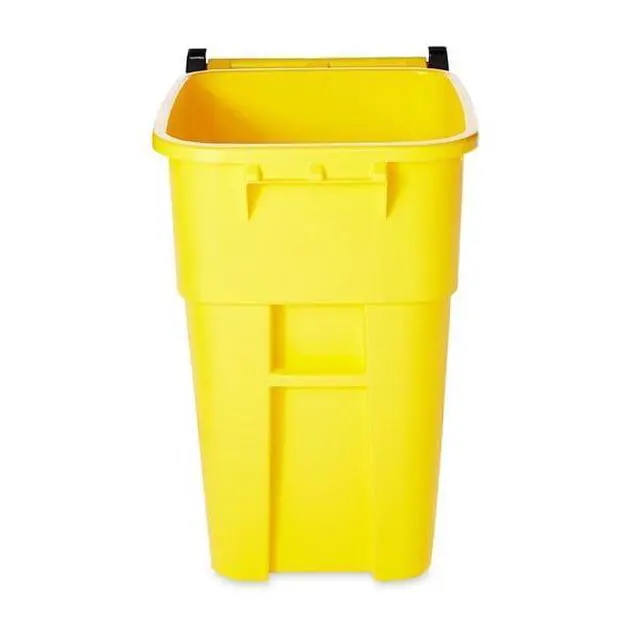 Alt view image 5 of 5 - RUBBERMAID COMMERCIAL FG9W2700YEL BRUTE 50 gal Rectangular Rolling Plastic Can,