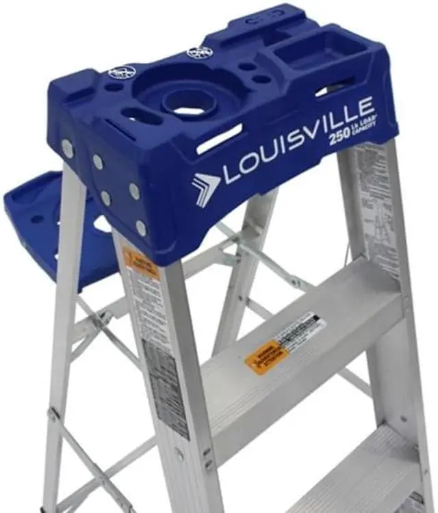 Alt view image 16 of 18 - Louisville AS2106 6 ft. Type I Duty Rating 250 lbs. Load Capacity Aluminum Step Ladder with Molded Pail Shelf