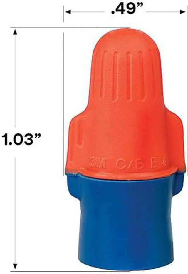 Alt view image 5 of 6 - 3M O/B+Jug Twist On Wire Connector,22-12 AWG,PK500