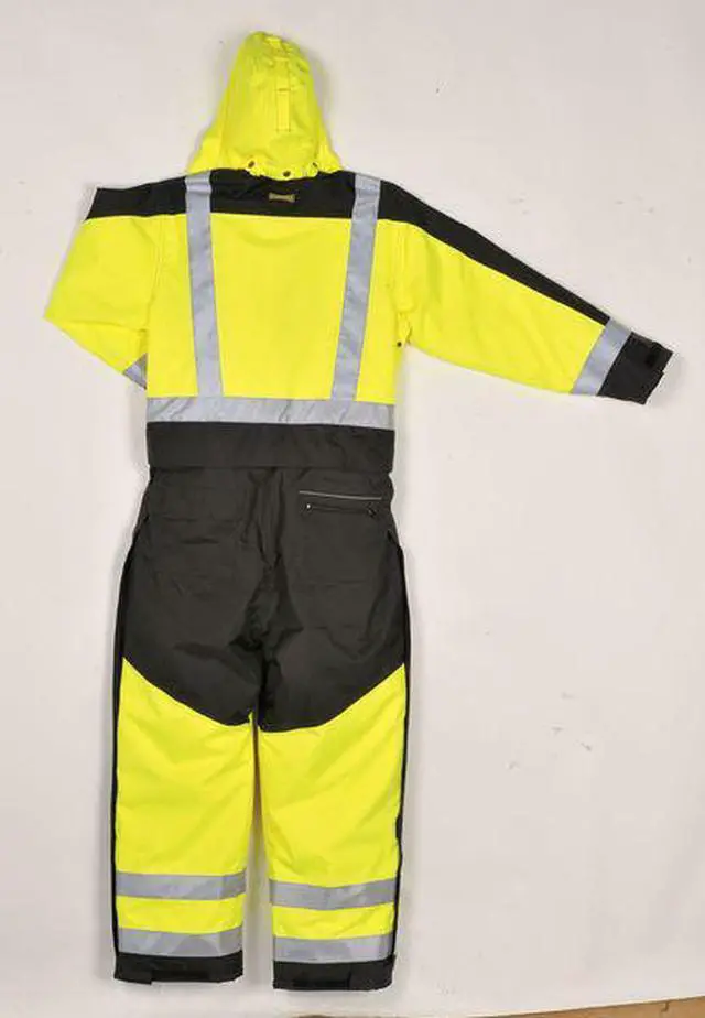 Alt view image 4 of 7 - OCCUNOMIX SP-CVL-BY4X Cold Weather Coverall Rainsuit, Polyester, 9.8 mil Thick,
