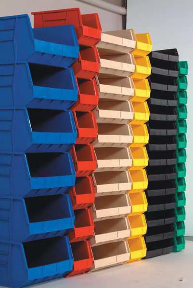 Alt view image 4 of 7 - QUANTUM STORAGE SYSTEMS QUS245BL Blue Hang and Stack Bin, 10-7/8"L x 16-1/2"W x