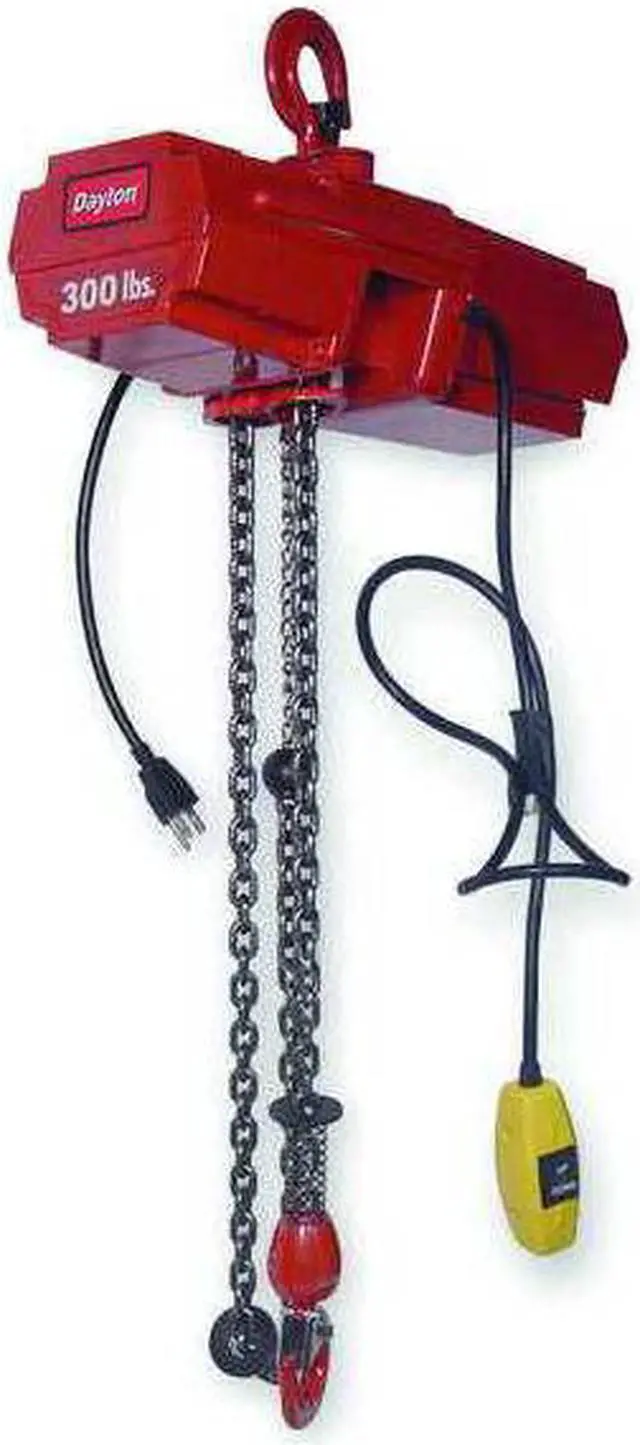 Alt view image 4 of 6 - DAYTON 4GU71 Electric Chain Hoist, 500 lb, 10 ft, Hook Mounted - No Trolley,