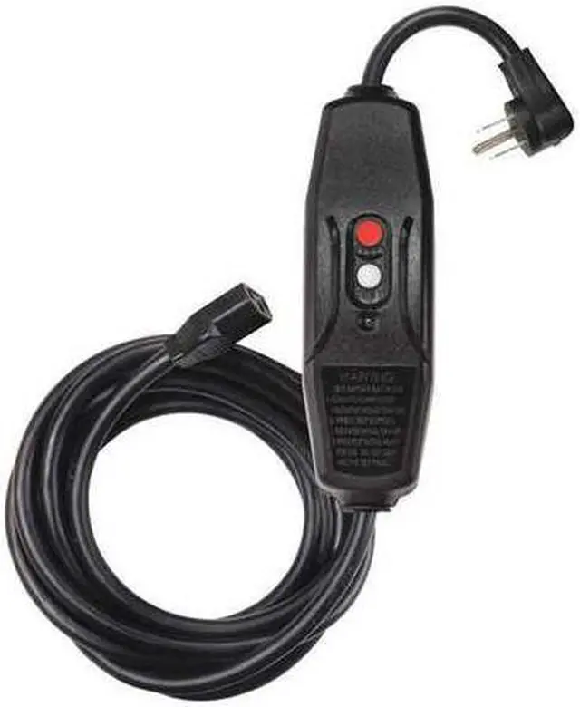Main image of ZORO SELECT 2XYT2 Line Cord GFCI,9 ft.,Blk,15A,5-15P,120V (Formerly Power First)