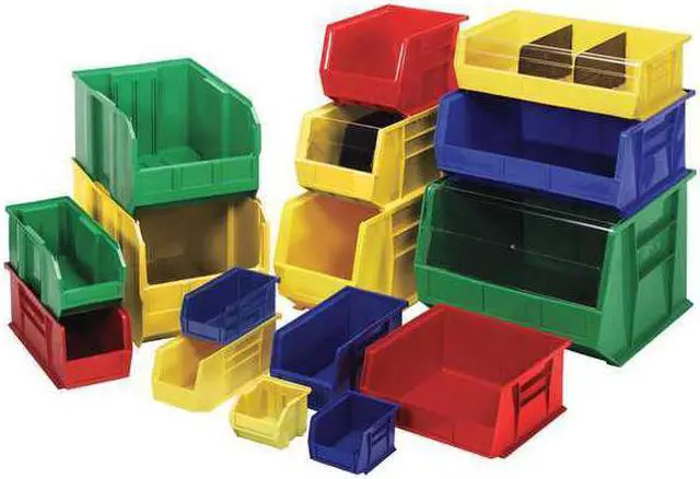 Alt view image 7 of 7 - QUANTUM STORAGE SYSTEMS QUS240YL Yellow Hang and Stack Bin, 14-3/4"L x 8-1/4"W