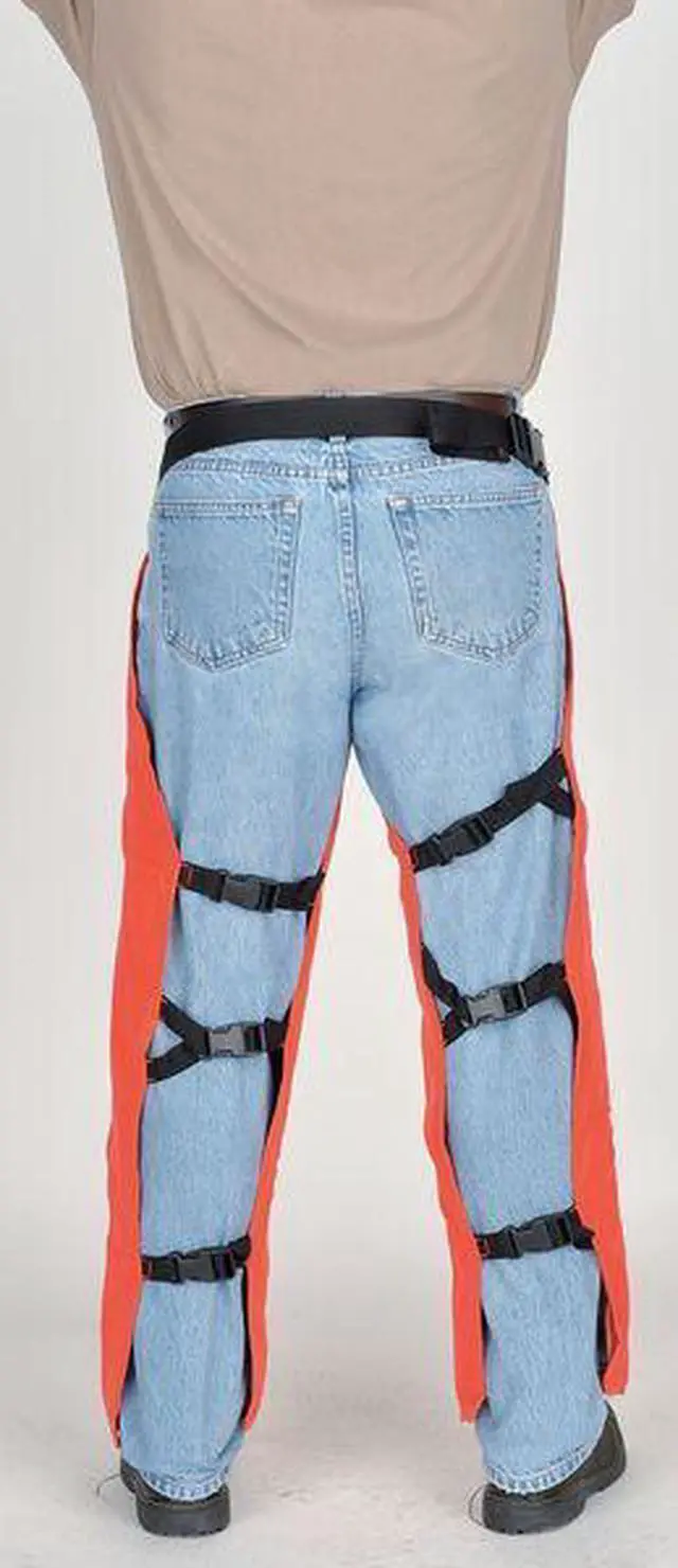 Alt view image 5 of 5 - Chain Saw Chaps,Orange,Nylon,39 In. L ELVEX JE-9439