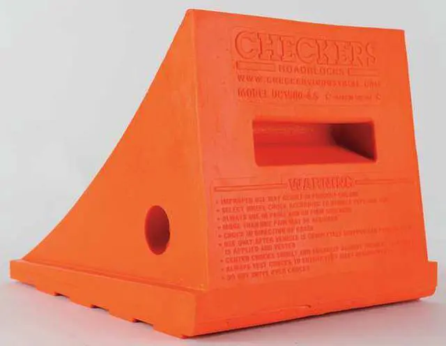 Alt view image 5 of 8 - CHECKERS UC1500-4.5 8-1/2 in. Urethane Wheel Chock in Orange