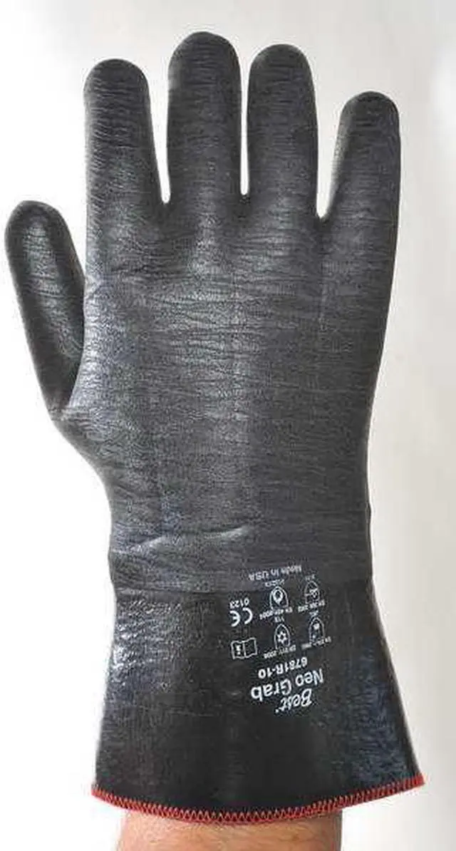 Alt view image 4 of 6 - Best Chemical Resistant Glove, 12" L, Sz L, PR Black   6781R