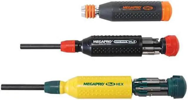 Alt view image 7 of 8 - MEGAPRO 151TP-B Tamperproof 15-in-1 Multi-Bit Screwdriver, 8-1/2", Number of