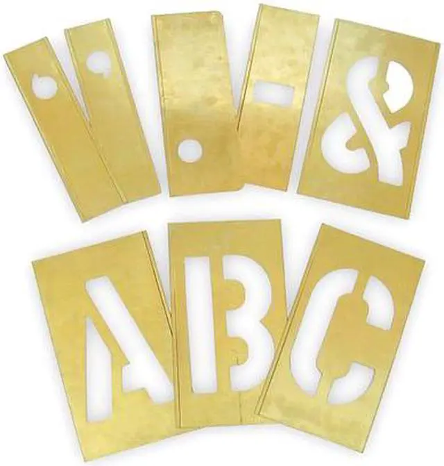 Main image of ZORO SELECT 2CEC2 Letter Stencils,Letters,Brass