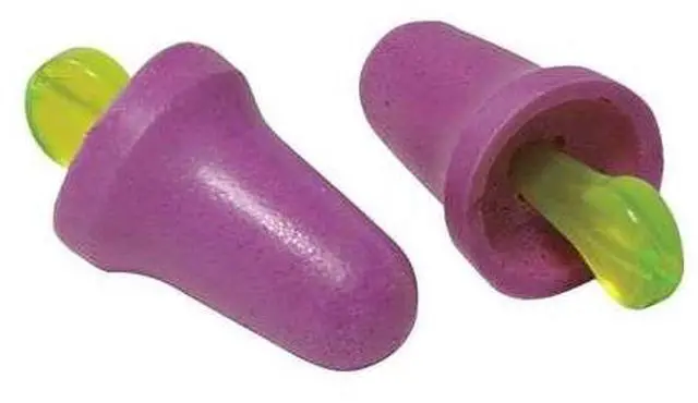 Alt view image 4 of 8 - 3M P2001 No-Touch Push-to-Fit Single-Use Earplugs - Corded - 29 dB NRR - Purple/Yellow - 100 Pairs