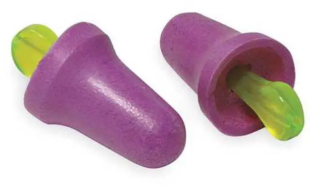 Alt view image 5 of 8 - 3M P2001 No-Touch Push-to-Fit Single-Use Earplugs - Corded - 29 dB NRR - Purple/Yellow - 100 Pairs
