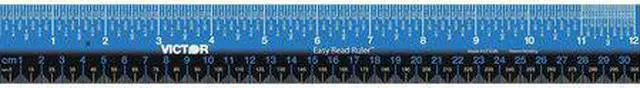 Alt view image 3 of 18 - Victor Easy Read Stainless Steel Ruler Standard/Metric 12" Blue EZ12SBL