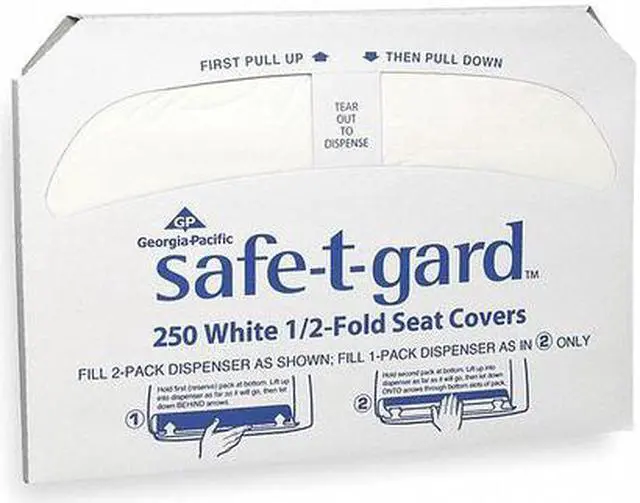 Alt view image 4 of 4 - Georgia Pacific GPC47046 0.5 Fold Toilet Seat Covers, White - 14.5 in. x 17 ft.
