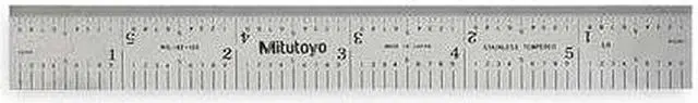 Alt view image 3 of 3 - MITUTOYO 182-103 Steel Rule,Rigid,6 In,32/64/10/100ths