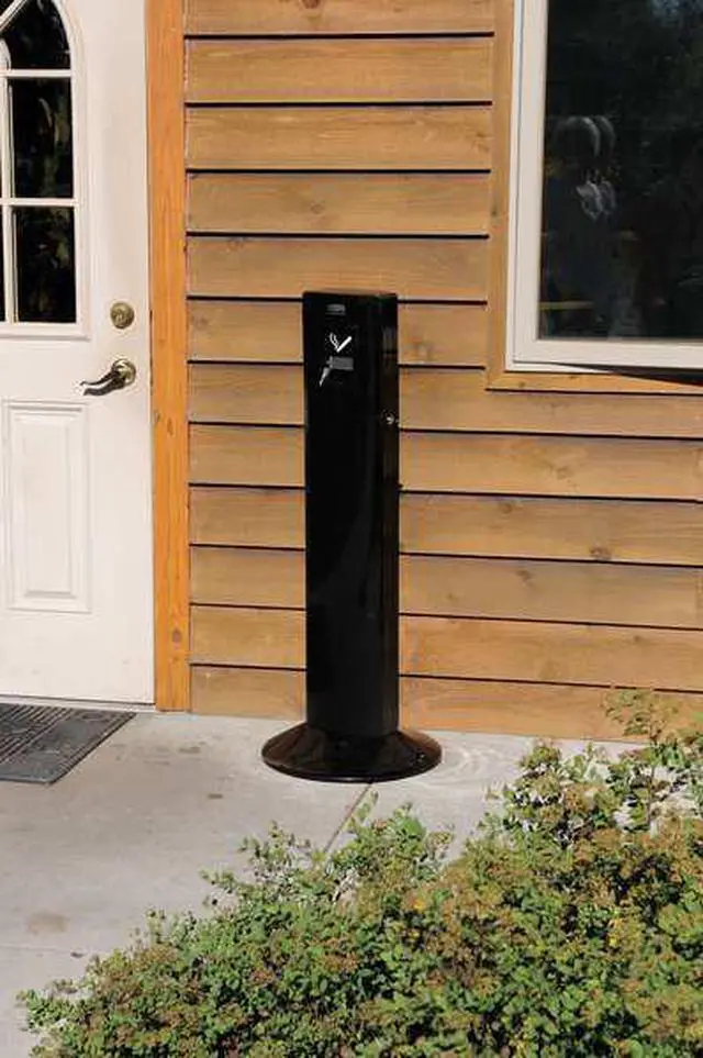 Alt view image 8 of 11 - Rubbermaid Commercial Products RCP 9W33 APE Infinity Tradi Smoking Receptacle - Antique Pewter