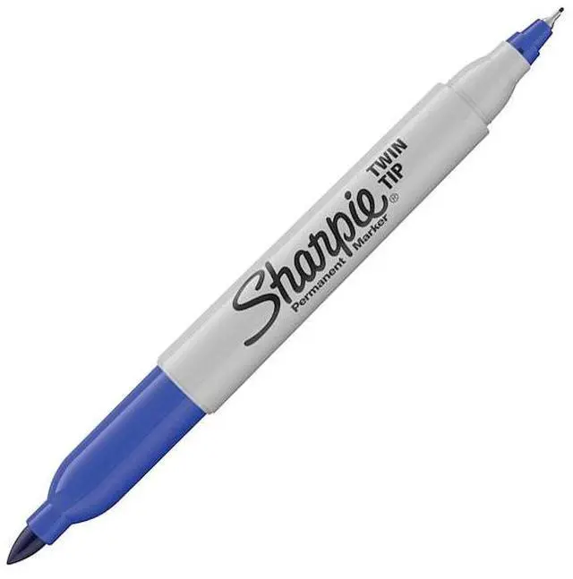 Alt view image 11 of 11 - SHARPIE 32174PP Twin Tip Permanent Marker Set, Black, Blue, Green, Red, Fine