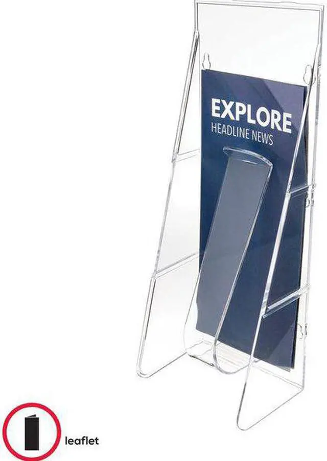Alt view image 4 of 8 - DEFLECTO 55601GR Leaflet Holder,1 Compartment,Clear