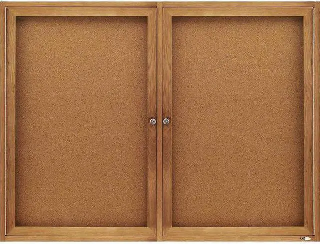Alt view image 19 of 20 - Quartet Enclosed Bulletin Board Natural Cork/Fiberboard 48 x 36 Oak Frame 364