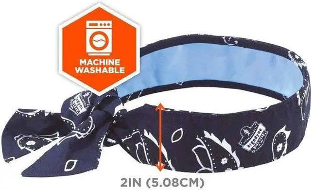 Alt view image 4 of 7 - ERGODYNE 6700CT Cooling Bandana,One Size,Navy